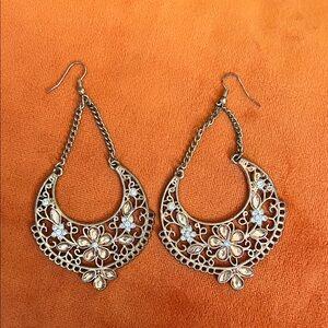Intricate Vintage Gold Floral Drop Earrings
